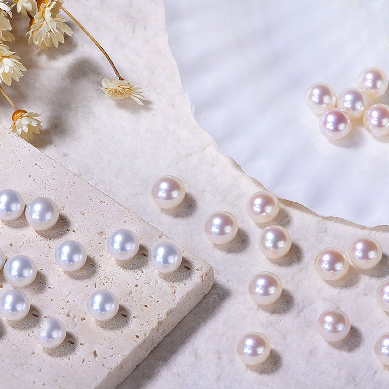 6.5-7.0mm Freshwater Pearl Feather Ring-Adjustable