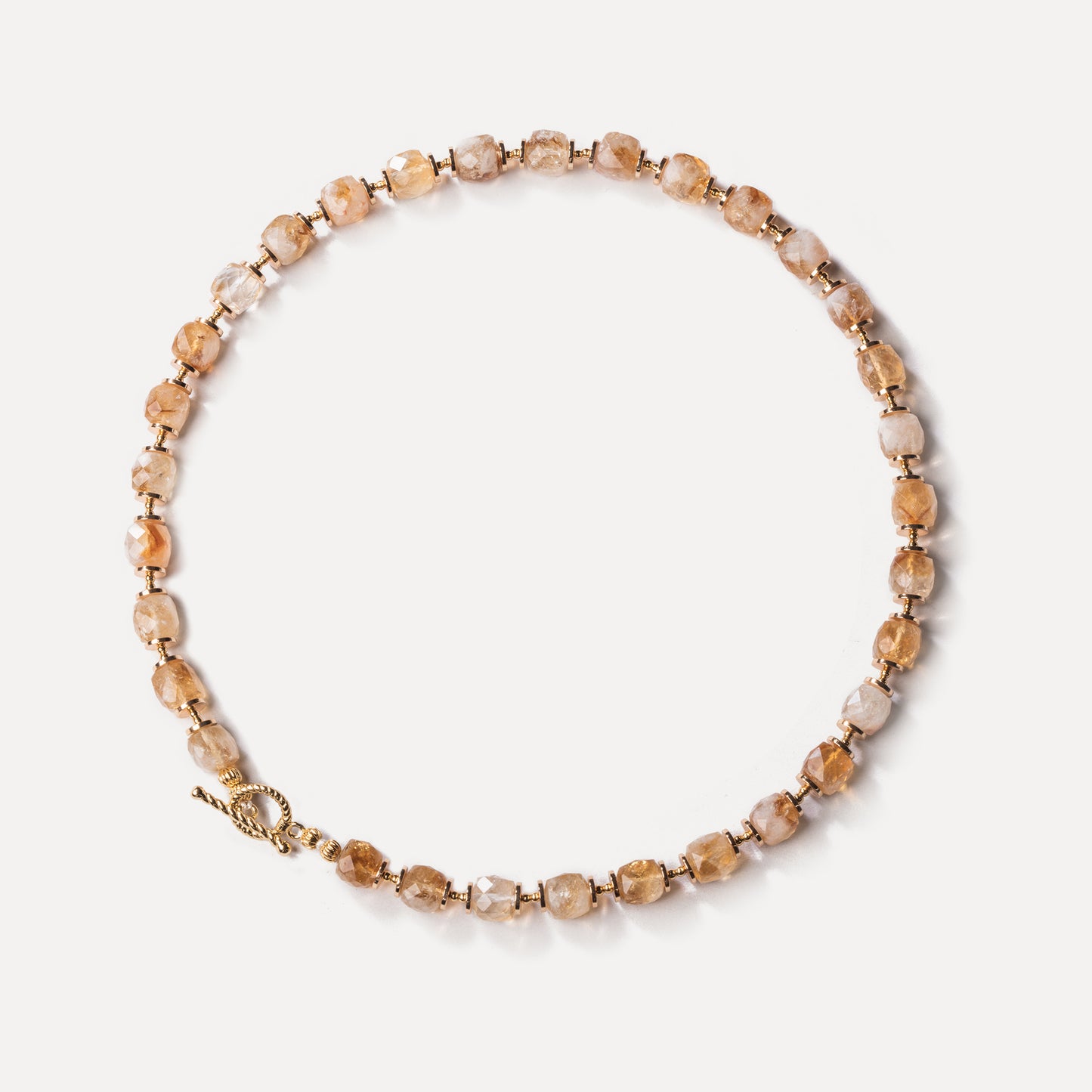 Saturn Beaded Necklace (Citrine)