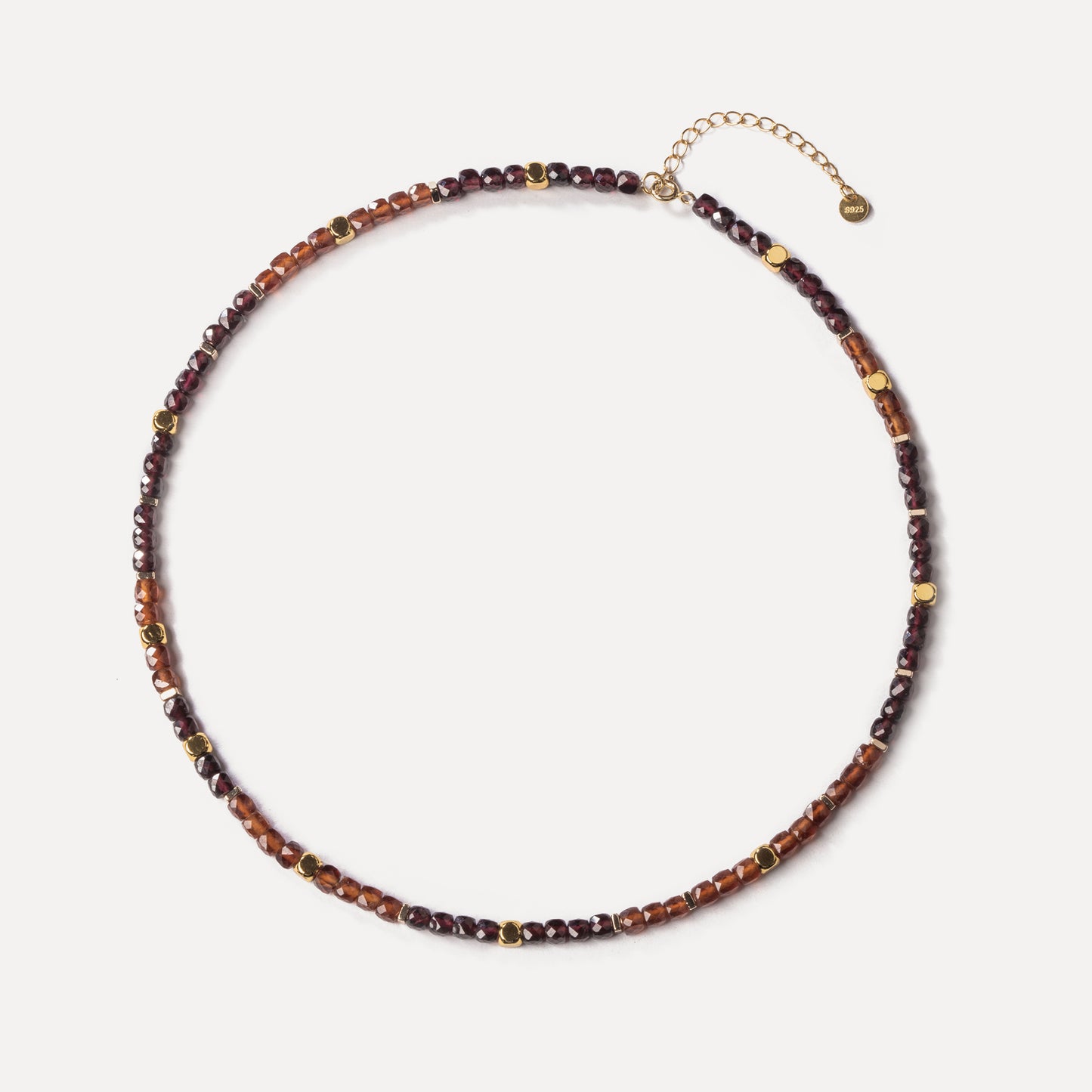 Jovian Beaded Necklace (Orange and Purpurea Garnet)