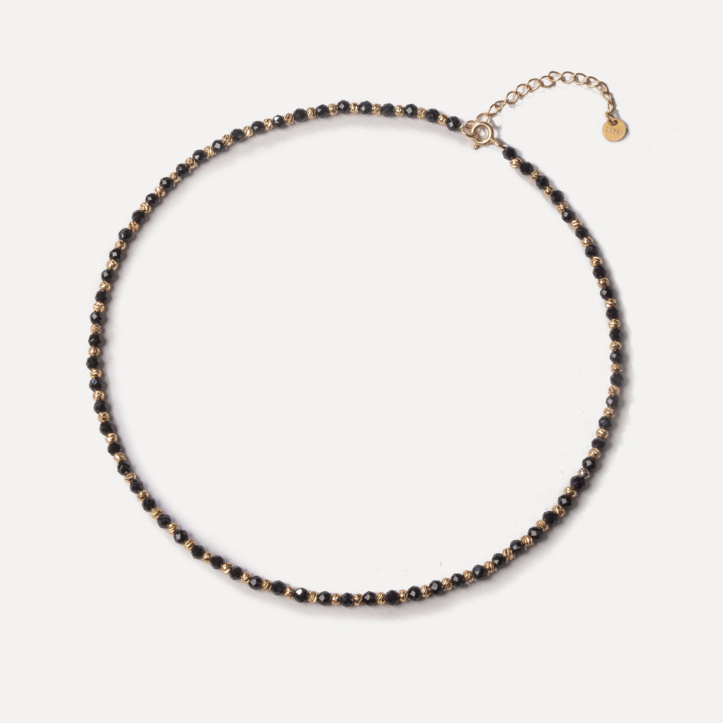 3mm Sigma Beaded Necklace (Black Tourmaline)