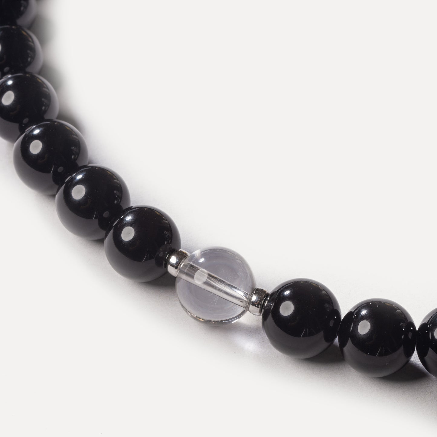 Erebus Beaded Necklace (Onyx and White Crystal )