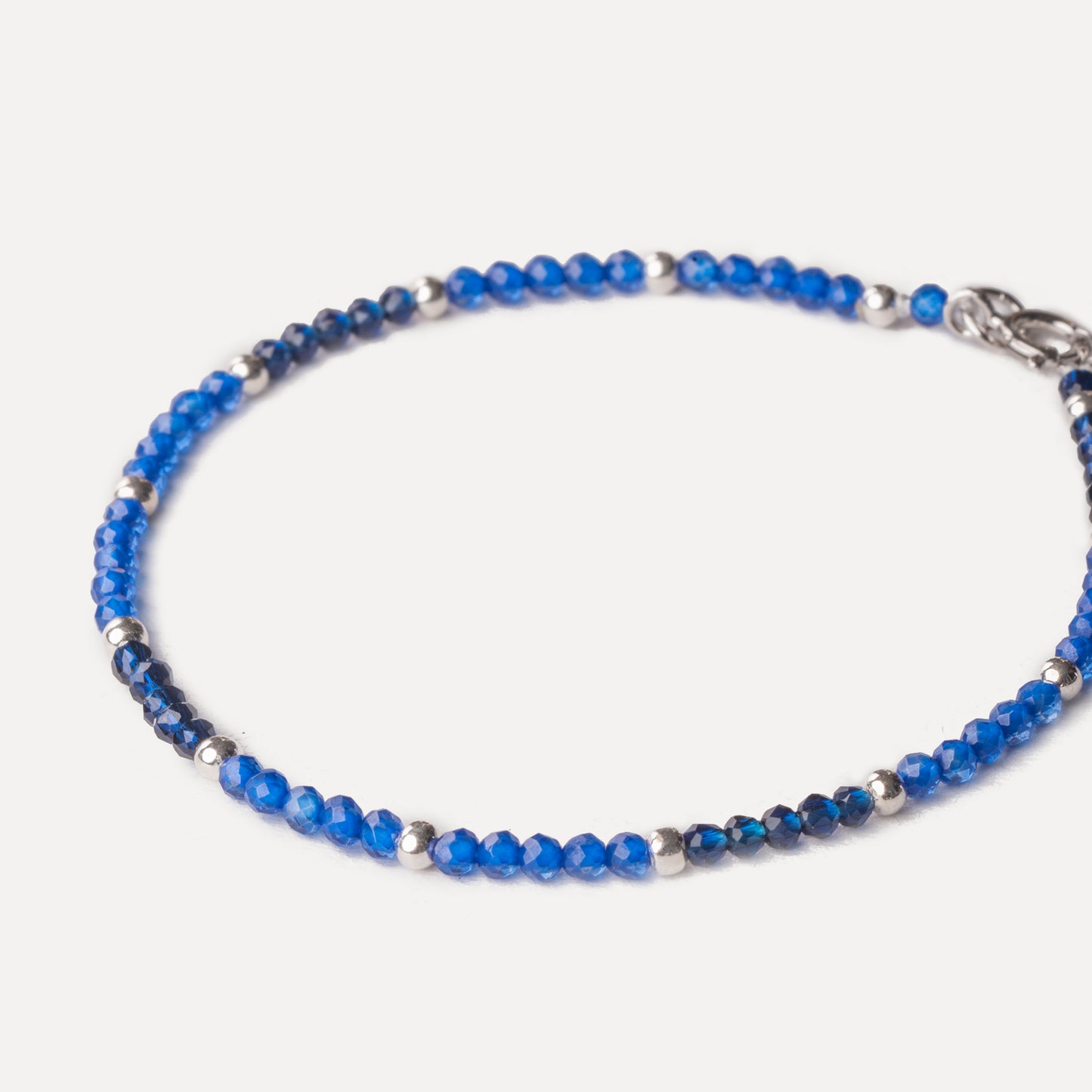 2mm Blue and Navy Corundum Beaded Bracelet