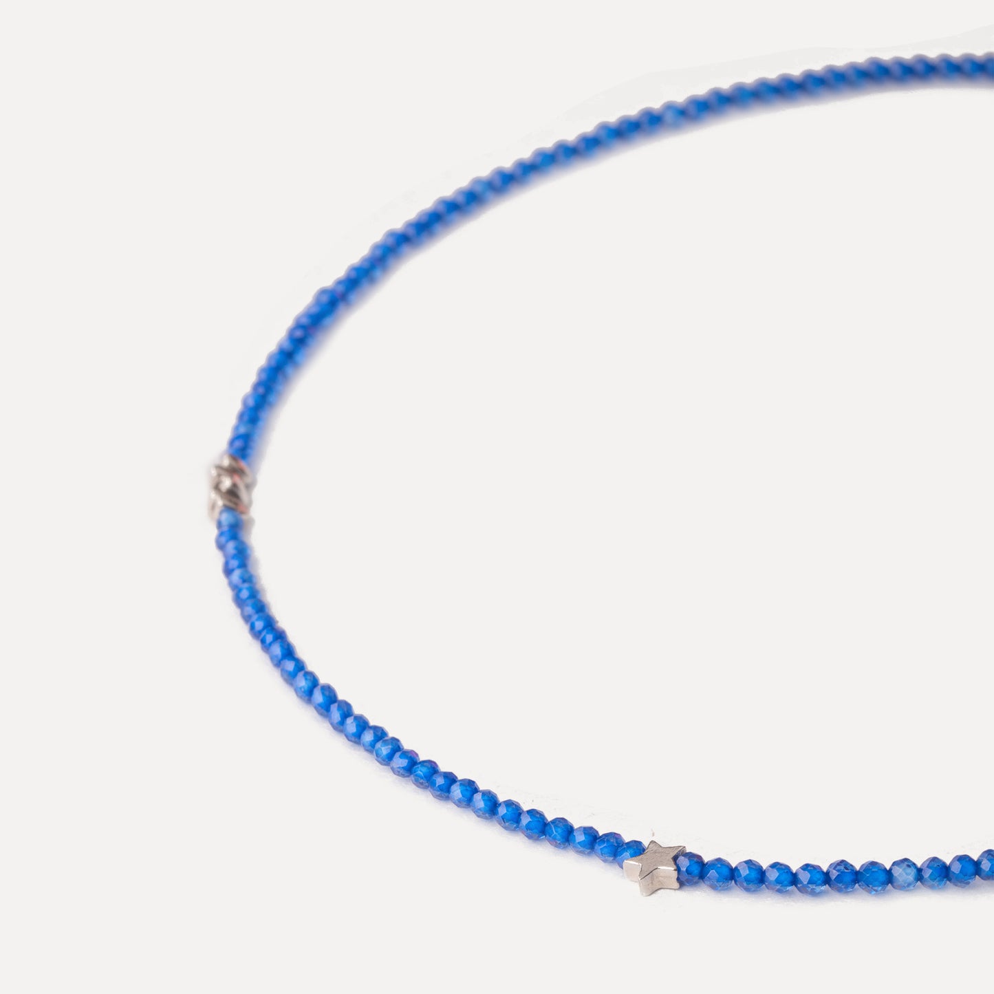 2mm Nature Sapphire Corundum Beaded Necklace