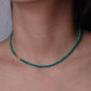 3mm Gold Vermeil Turquoise Beaded Necklace