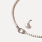 4.0-4.5mm White Pearl Beaded Necklace with Aurora Detachable Charm