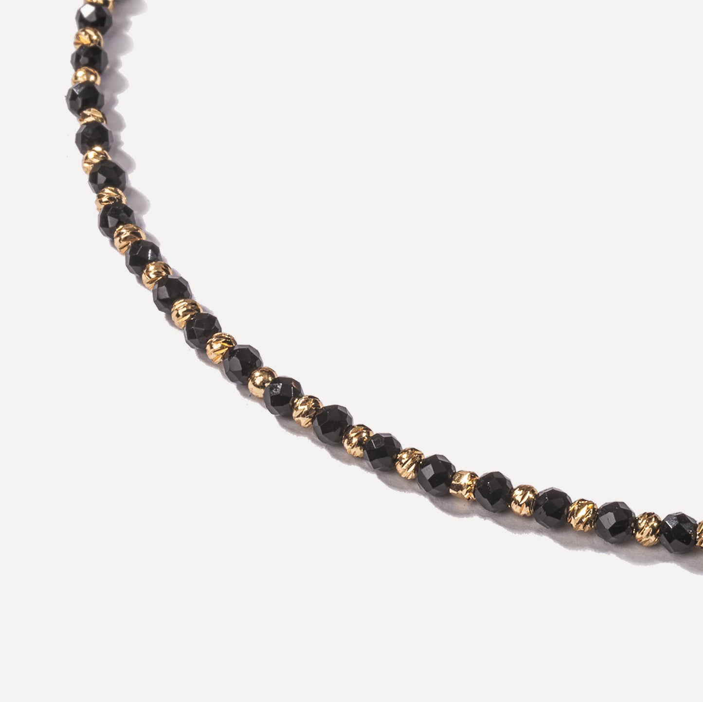 3mm Sigma Beaded Necklace (Black Tourmaline)