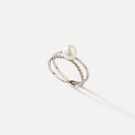 French Twist Double Layer Pearl Ring