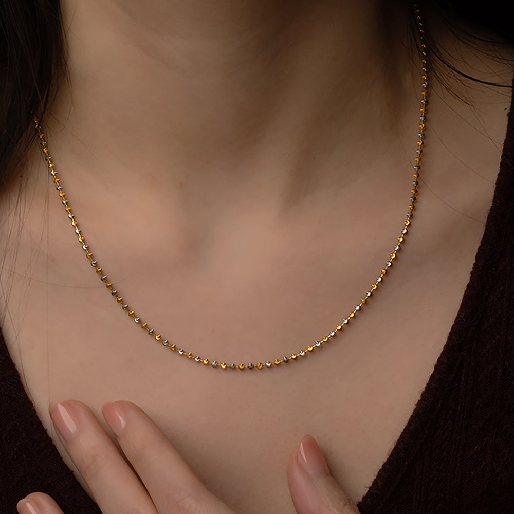 Diamond Radiance Gold and Sliver Chain Necklace