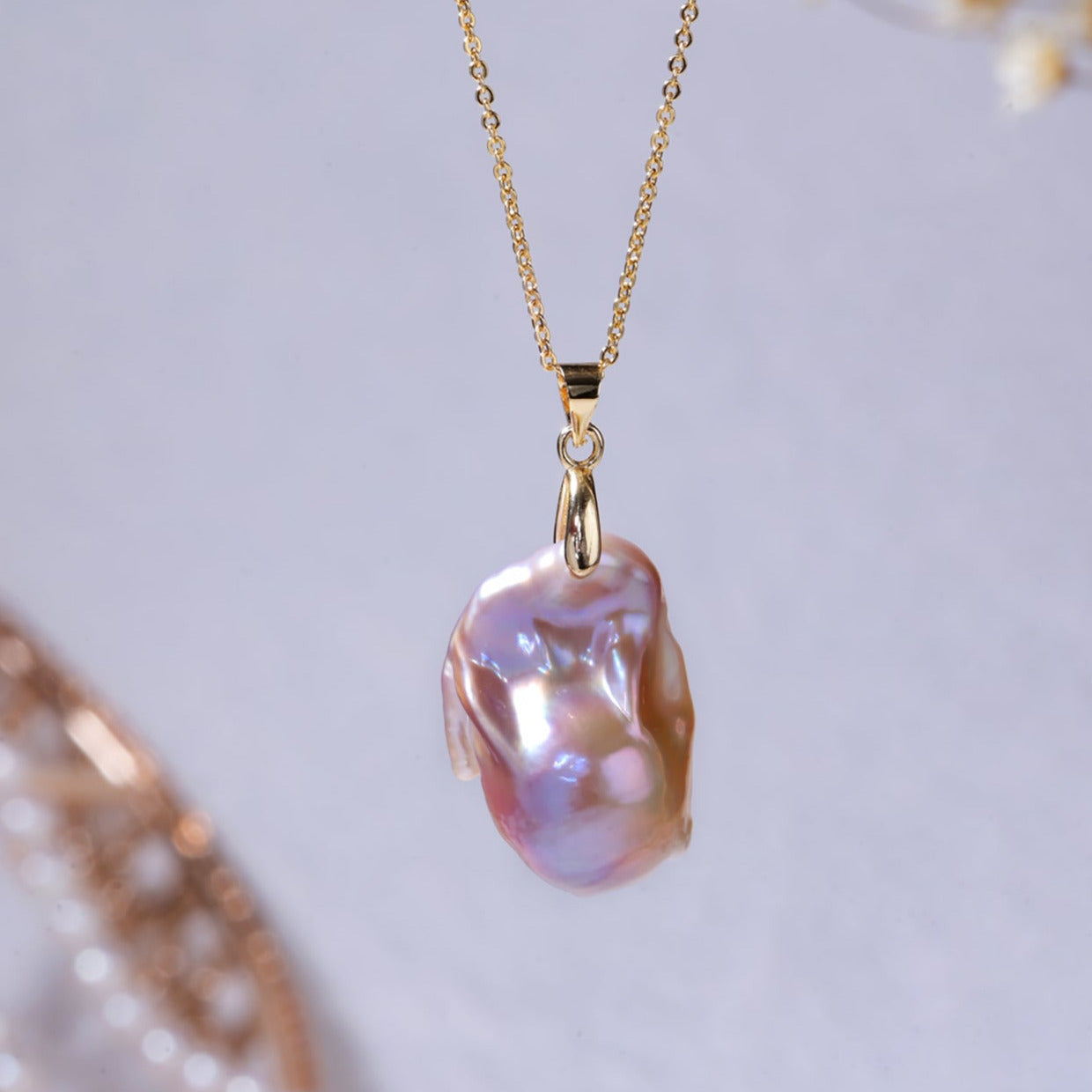 Nature Purple Baroque Pearl Necklace