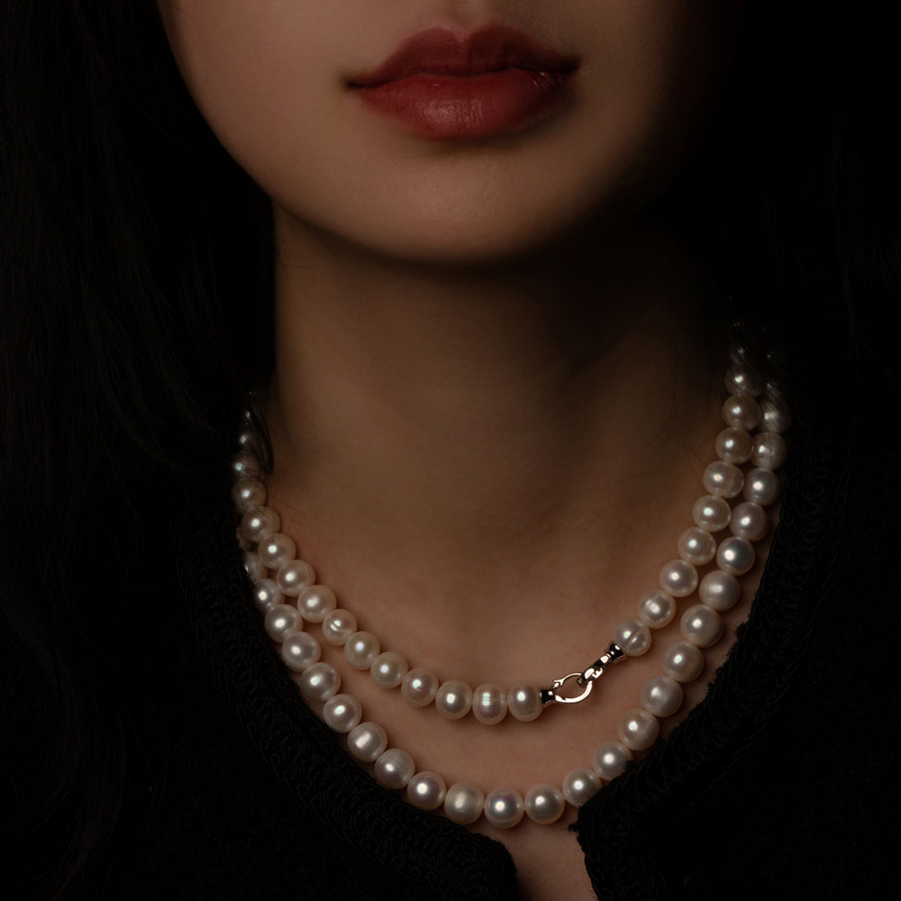 Two layer Pearl Beaded Necklace
