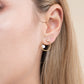 Crescent Moon Pearl Stud Earrings