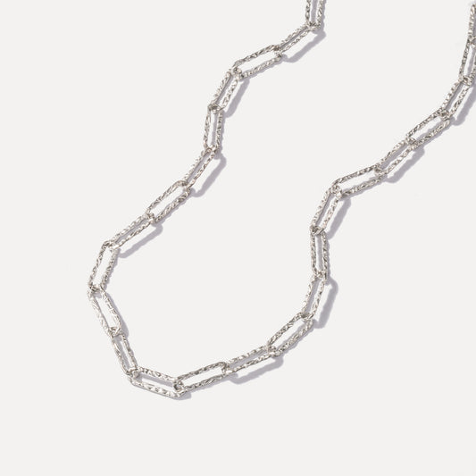Sterling Silver Textured Chain Necklace