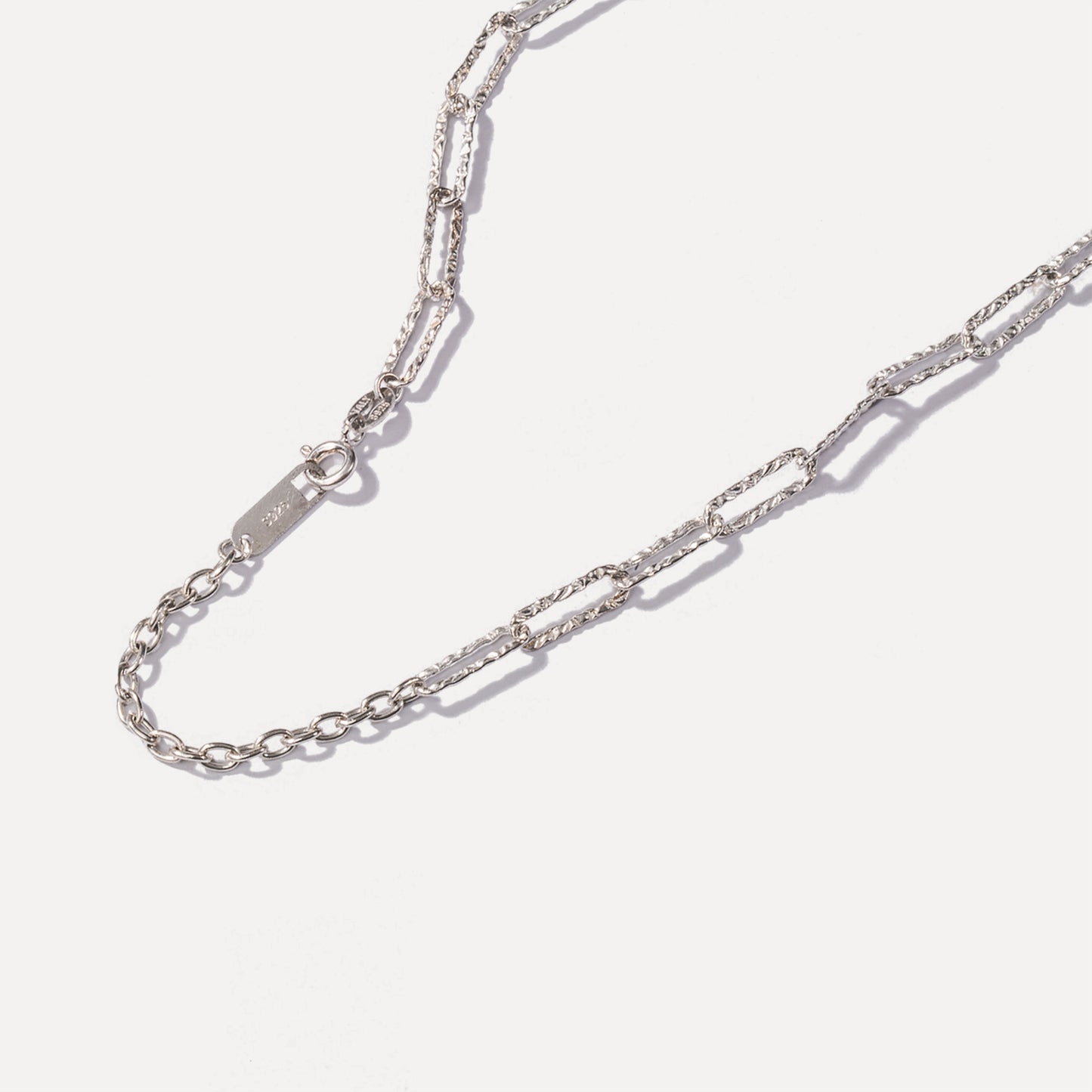 Sterling Silver Textured Chain Necklace