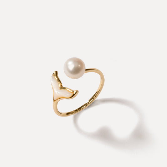 Mermaid Pearl Adjustable Ring
