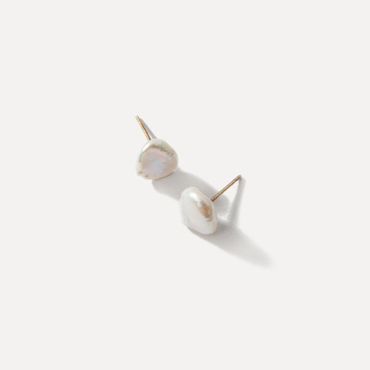 Petal Keshi Pearl Stud Earrings