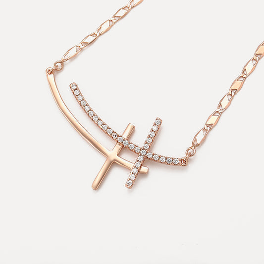 Double Cross Chain Necklace