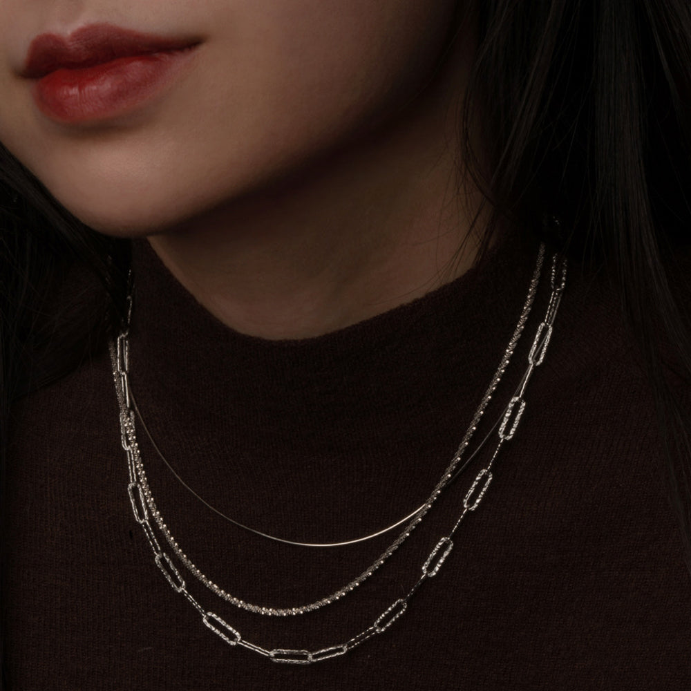 Sterling Silver Sparking Chain Necklace