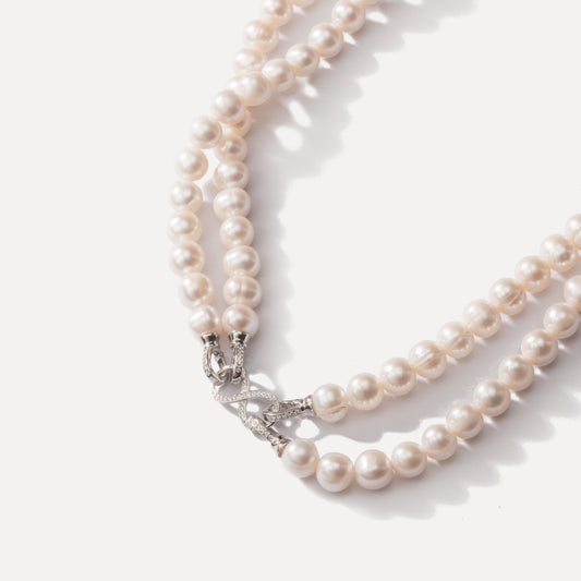 Two layer Pearl Beaded Necklace