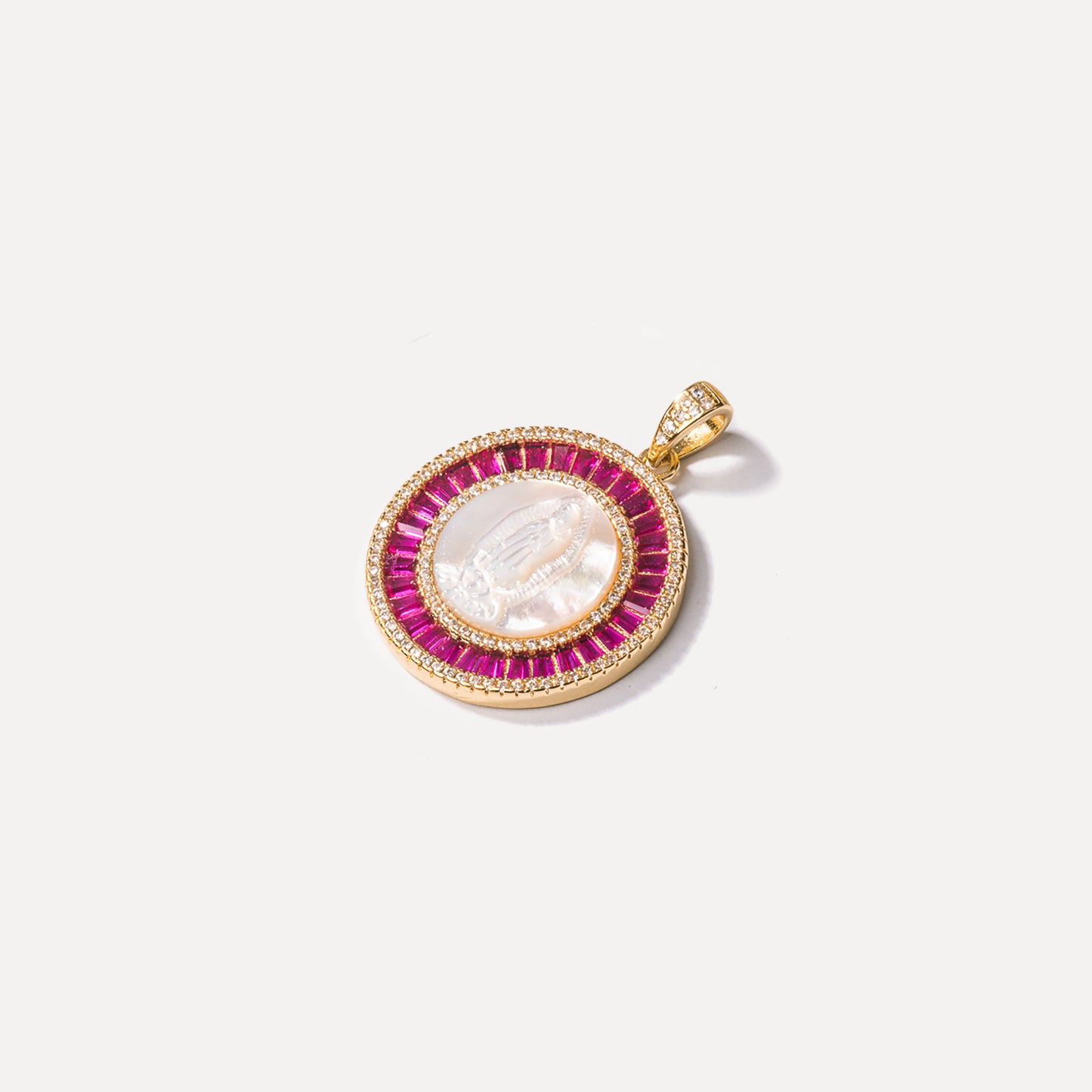 Guadalupe Engraved Mother of Pearl Charm