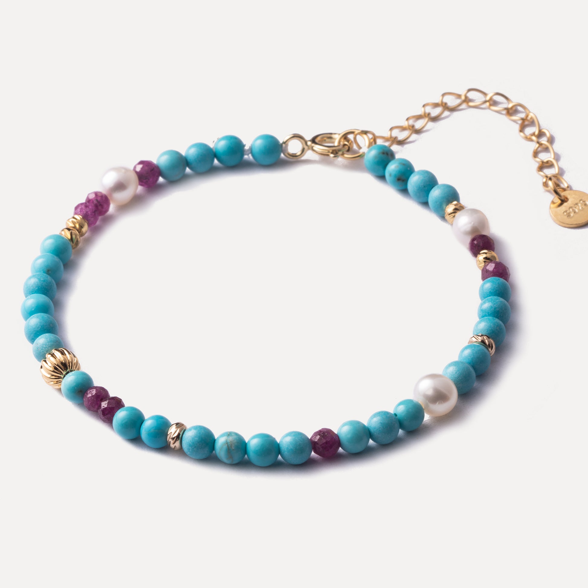 Turquoise and Pearl Beaded Bracelet