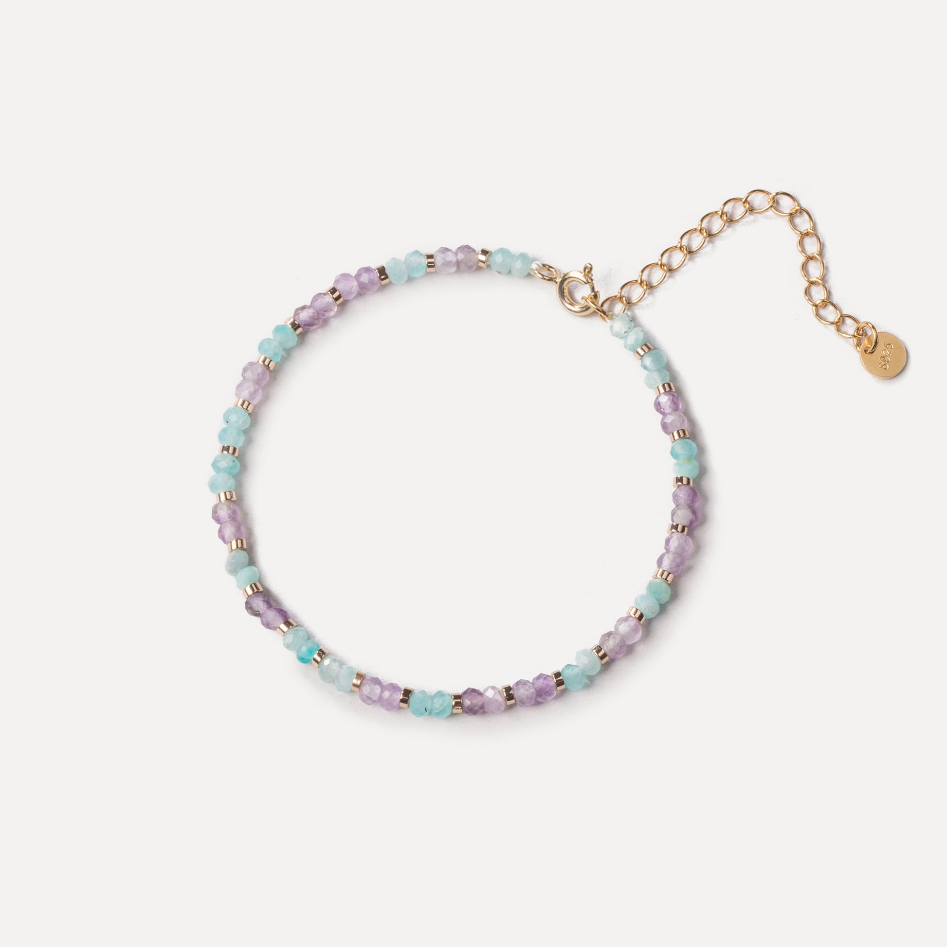 Lavender Beaded Bracelet (Amazonite and Amethyst)