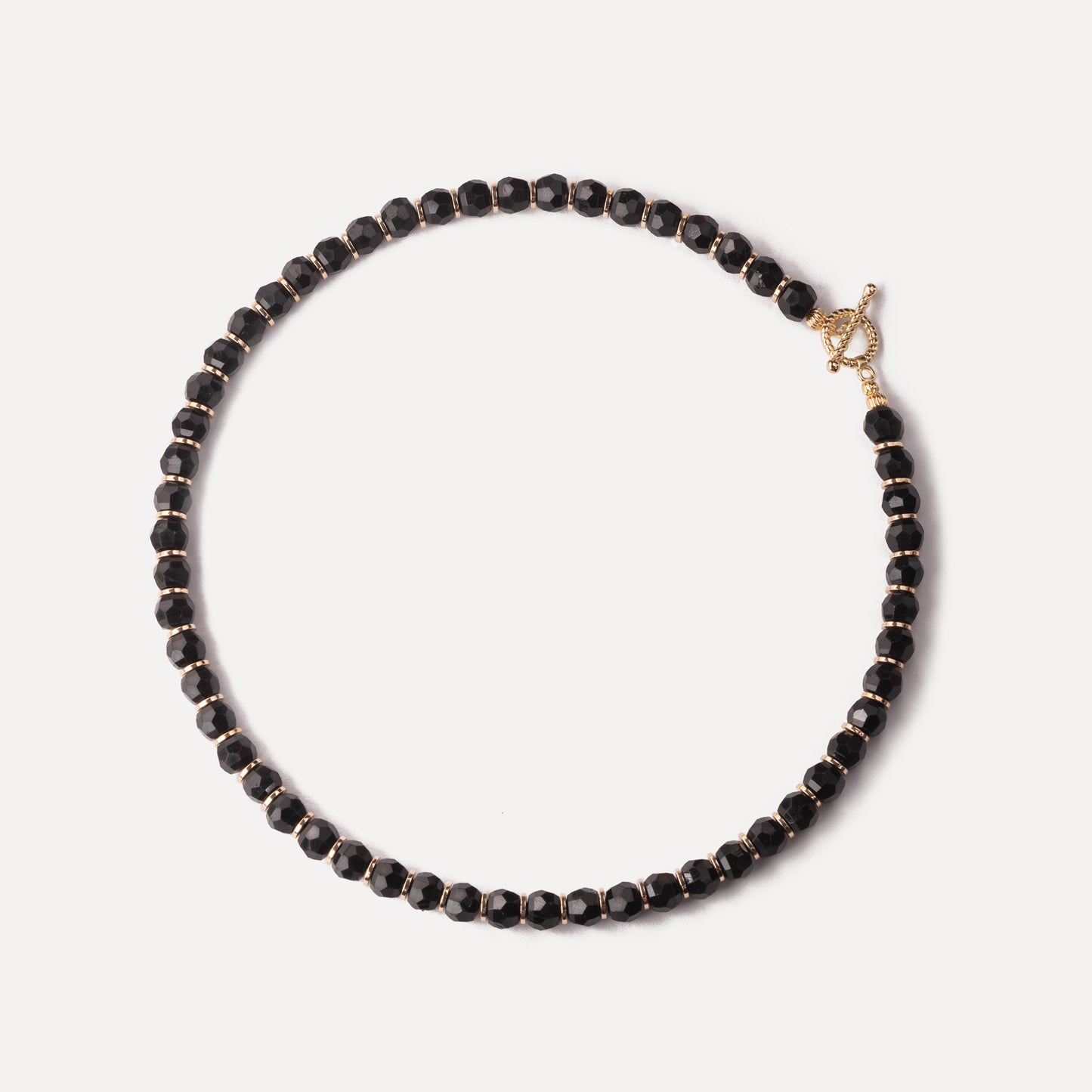 8mm Sigma Beaded Necklace (Black Tourmaline)