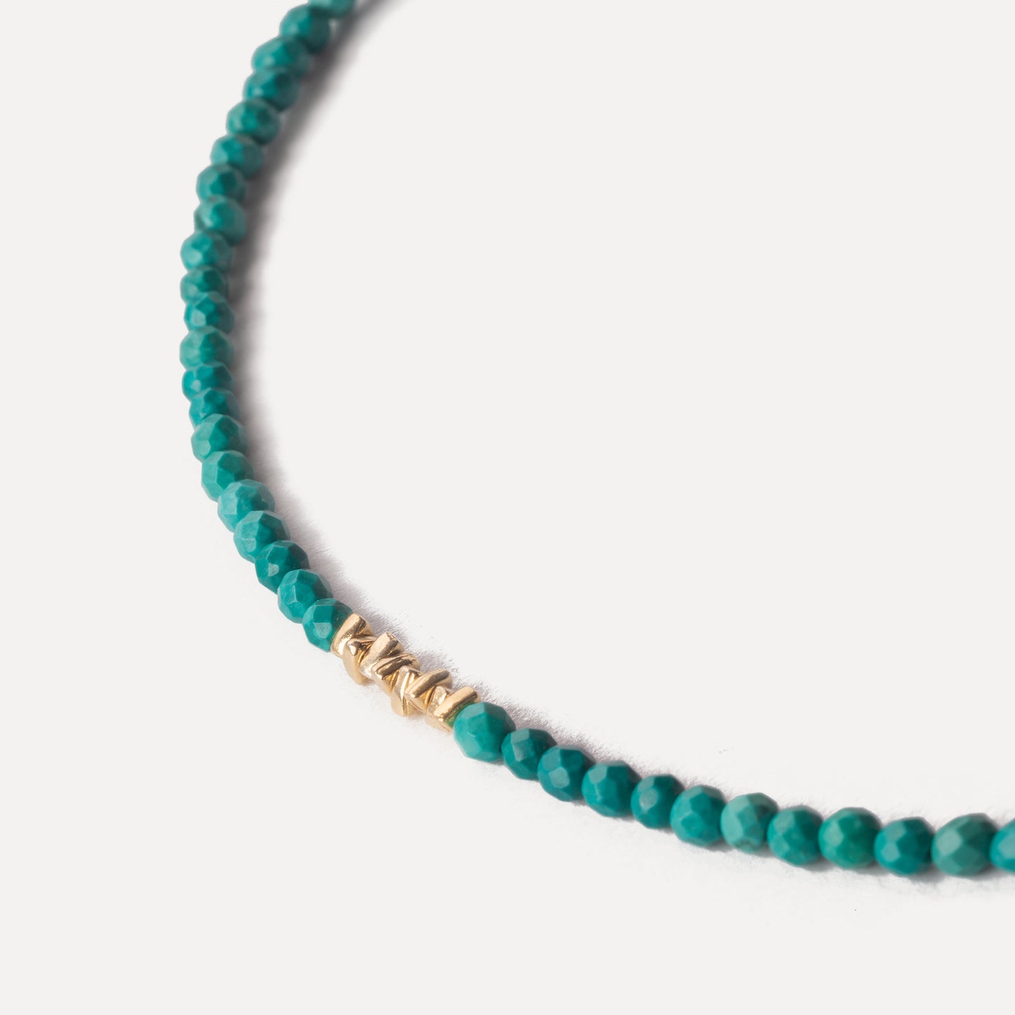 3mm Gold Vermeil Turquoise Beaded Necklace