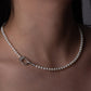 4.0-4.5mm White Pearl Beaded Necklace with Aurora Detachable Charm