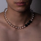 Hemera Beaded Necklace(White Crystal and Onyx)