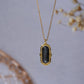 Black Vintage Necklace Mother of Pearl