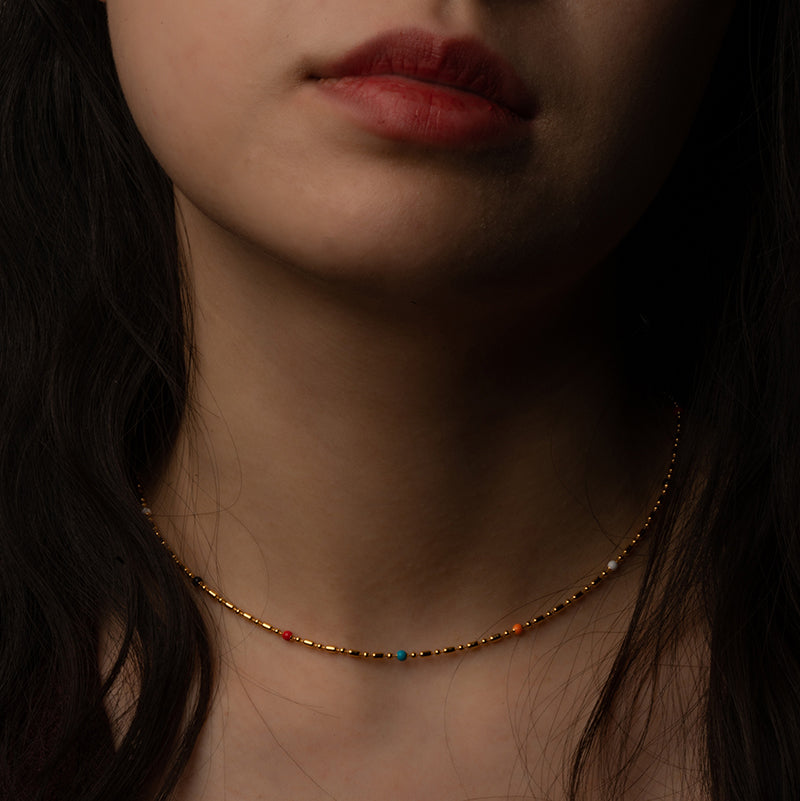 Colorful Enamels Chain Necklace