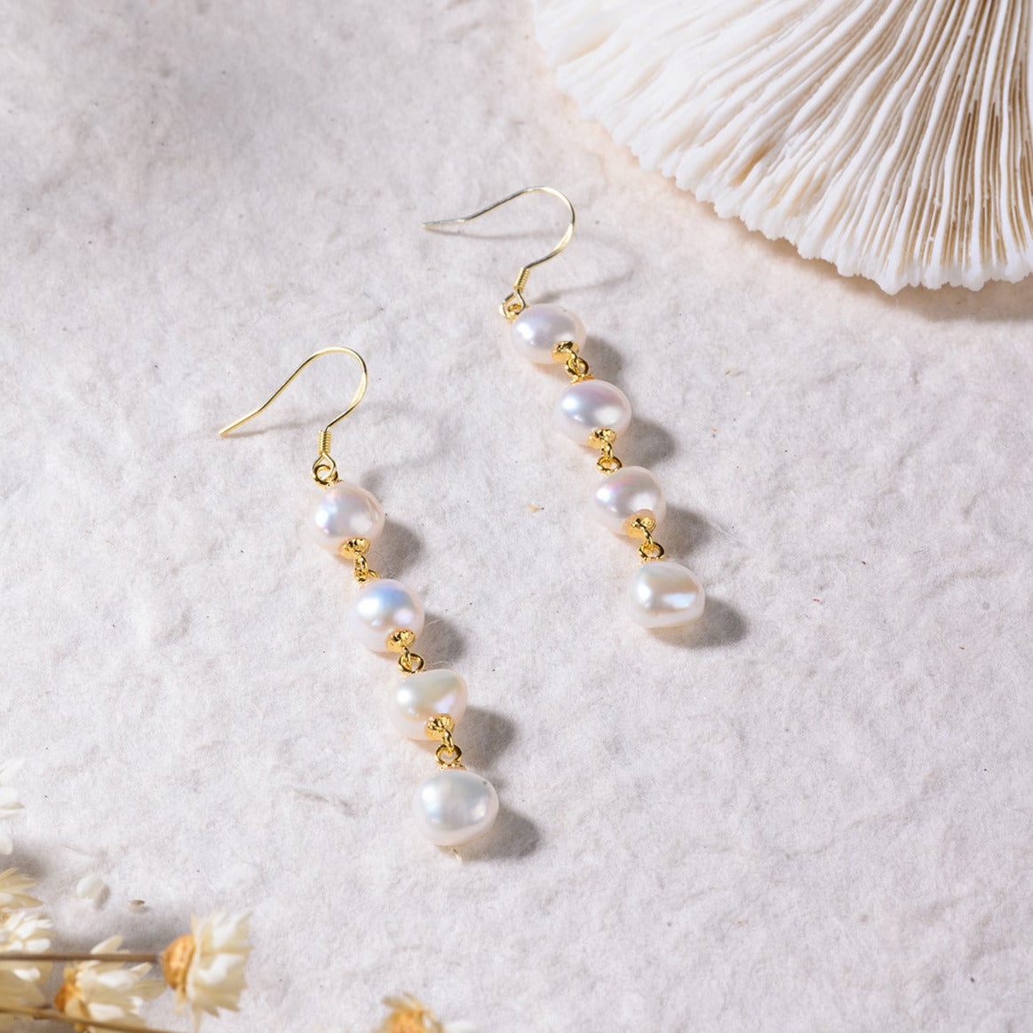 Nature Baroque Pearl Drop Earrings