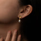 Theodora-Golden Ginkgo Pearl Stud Earrings