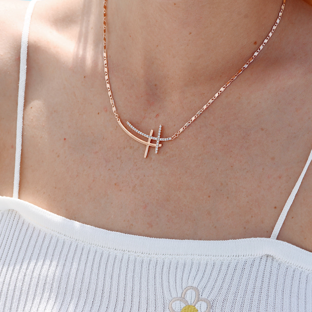 Double Cross Chain Necklace 17