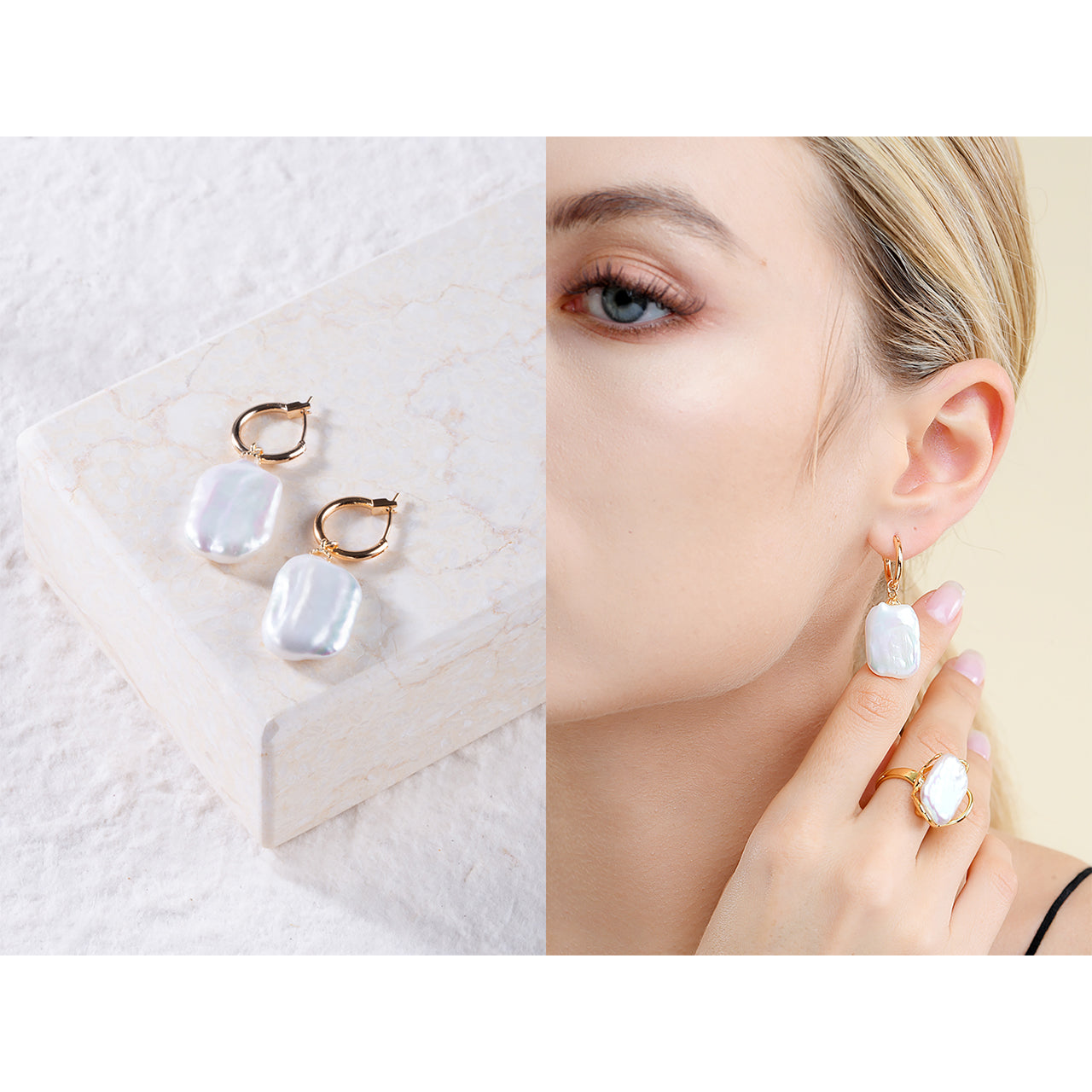 Mix&Match Baroque Pearl-Hoop Earrings