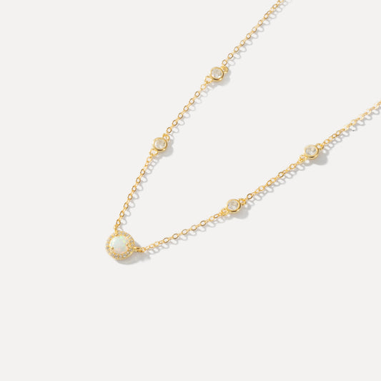 Dazzling Opal Chain Necklace