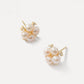 Four Leaf Clover Pearl Stud Earrings